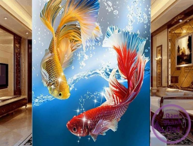 Không gian sống độc đáo với điểm nhấn là hình ảnh biển 3D ấn tượng